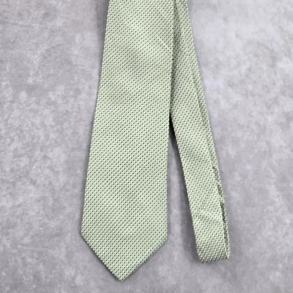 Geoffrey Beene Green Blue Stripe Polka Dot Silk Executive Neck Tie Men's - Picture 2 of 6